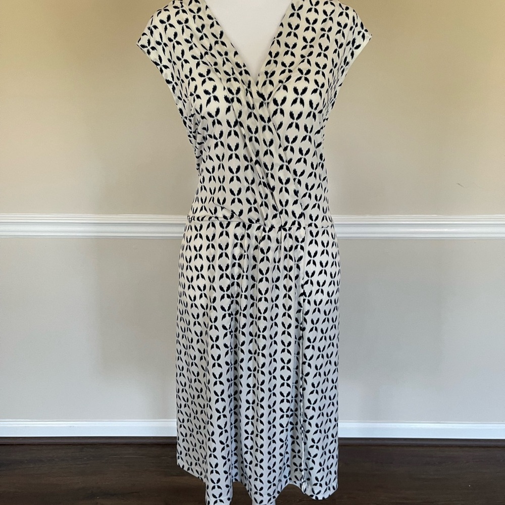 White dress blue pattern